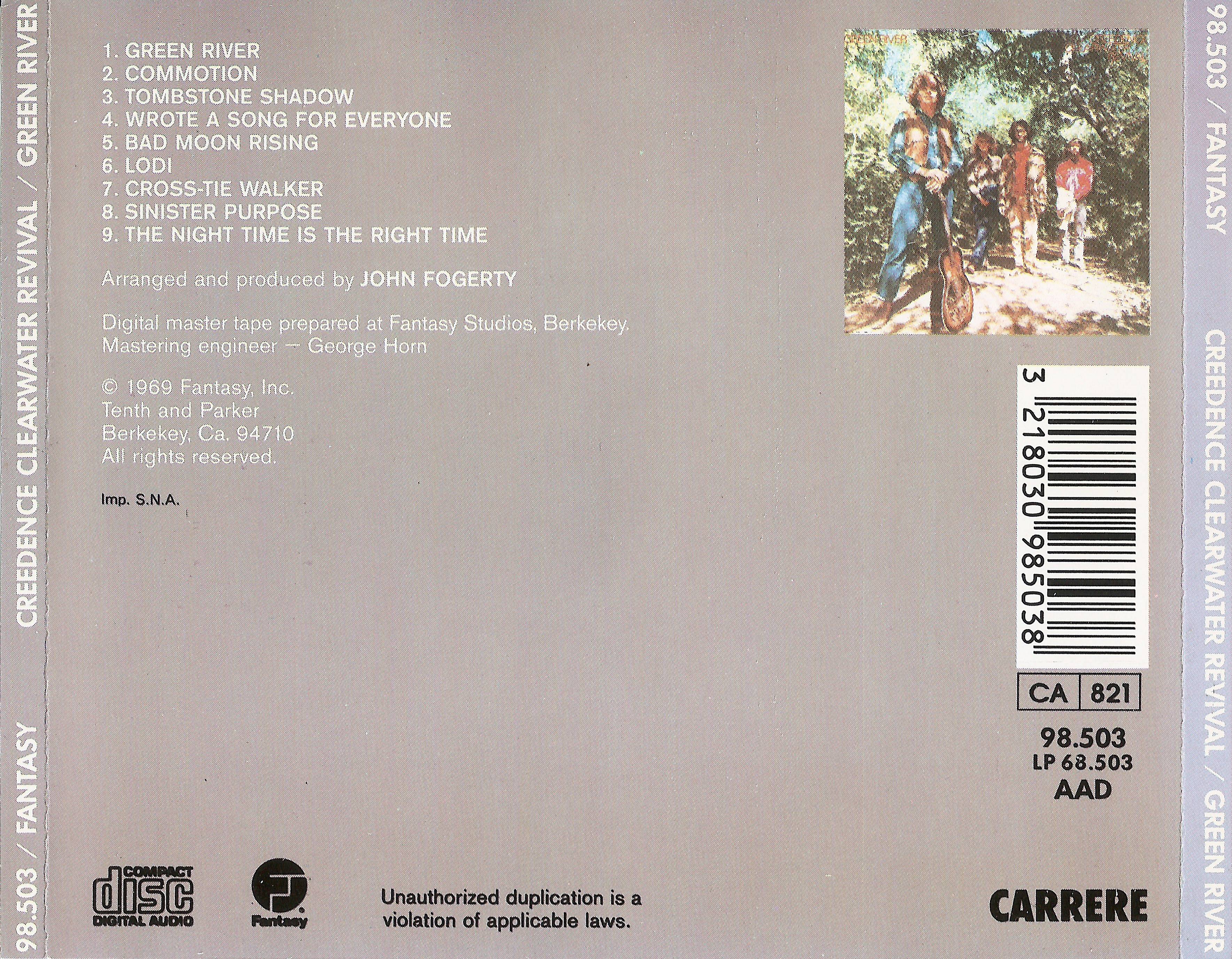 Creedence Clearwater Revival Green River : Back FR